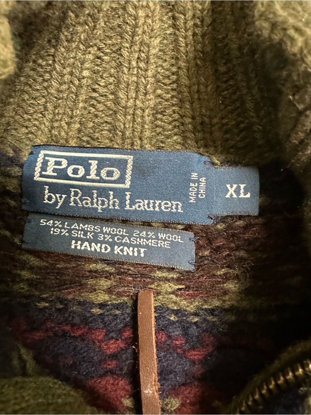 Polo Ralph Lauren Nordic Fair Isle Hand Knit Lambswool Wool Cashmere Zip Sweater - Picture 2 of 6